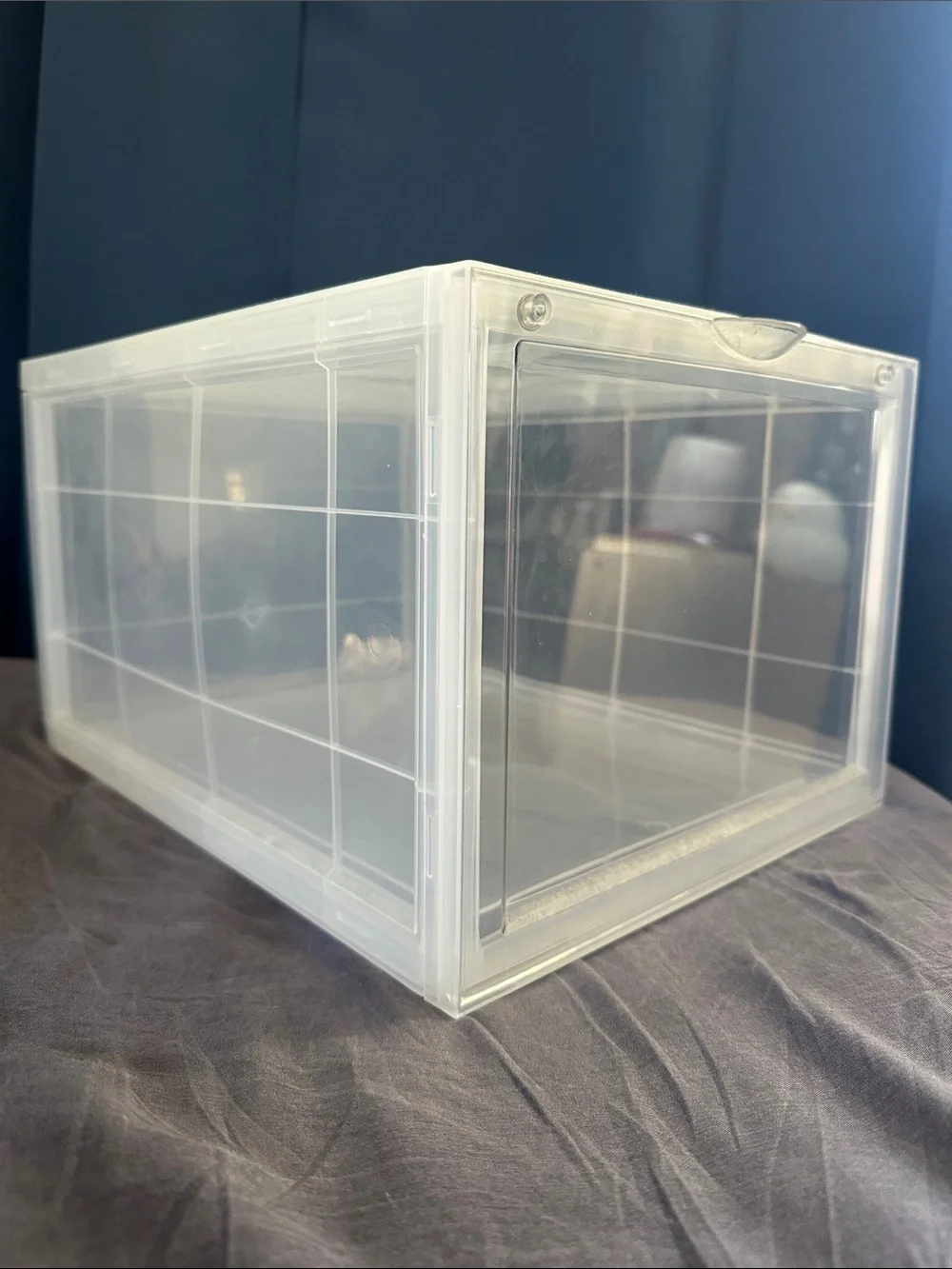 Clear Stackable Plastic Storage Drawer - White/Clear SHOE CASE